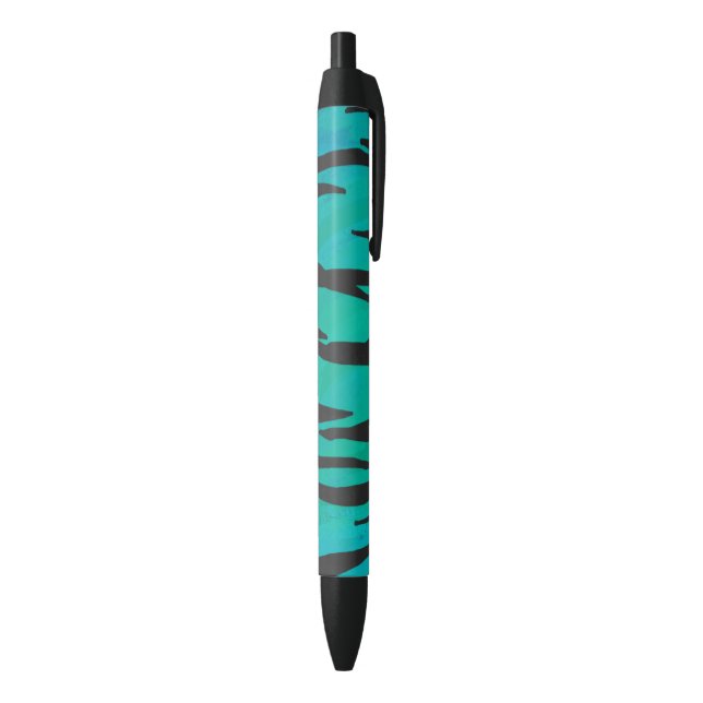 Stylo Noir Noir de tigre et copie turquoise (Bas (Vertical))