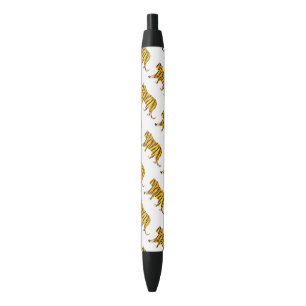 Stylo Noir Noir et orange de tigre de silhouette
