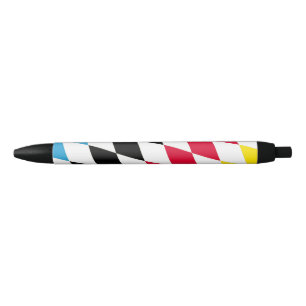 Stylo Noir Noir rouge jaune Bavaria Motif Drapeau Diamant