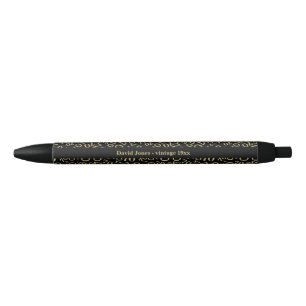 Stylo Noir Nom - 70e anniversaire Numéro Motif Noir/Or