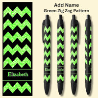 Nom Bright Green Zig Zag sur Noir