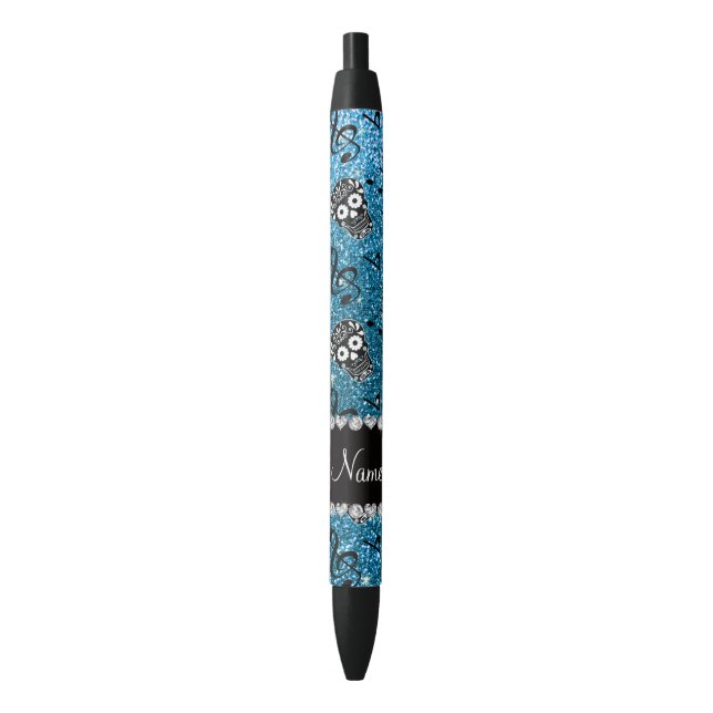Stylo Noir Nom ciel bleu parties scintillant musique notes su (devant Vertical)