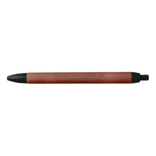 Stylo Noir Nom commercial personnalisé Cuir végétal Brown
