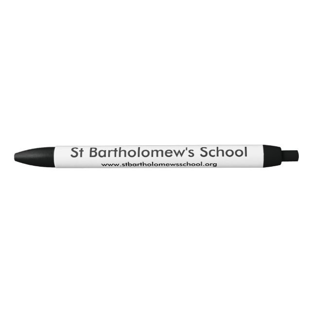 Stylo Noir Nom de l'école imprimé sur un (Devant)
