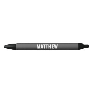 Stylo Noir Nom de monogramme professionnel gris moderne