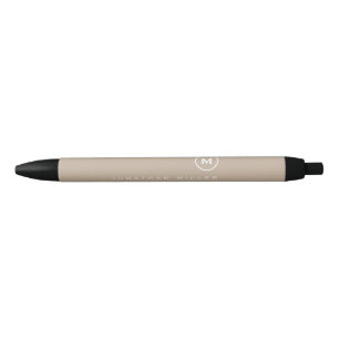 Stylo Noir Nom de monogramme professionnel minimal