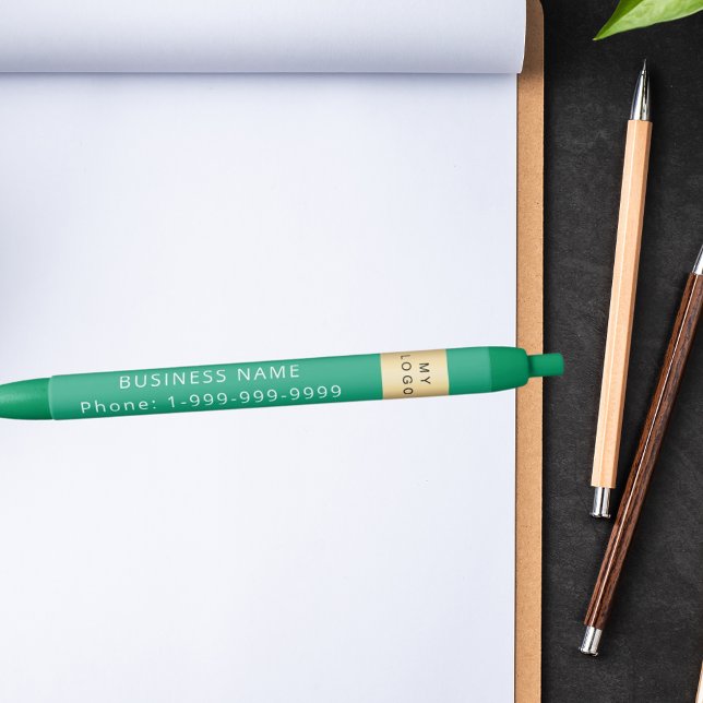 Stylo Noir Nom du logo de l'entreprise verte (Créateur téléchargé)