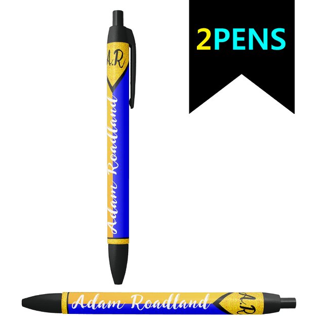 Stylo Noir Nom initial du monogramme, Écriture abordable (Fancy monogram pen
Initial name pen
Affordable writing pen
Black ink pen
Monogrammed writing)