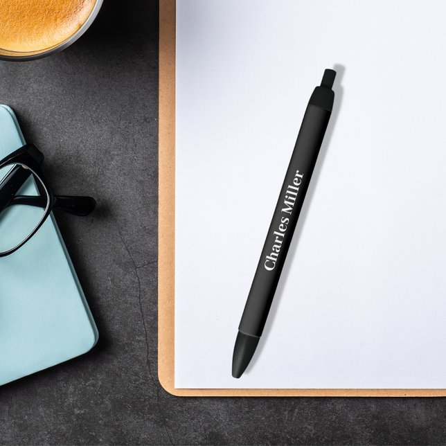 Stylo Noir Nom noir simple classique (Créateur téléchargé)