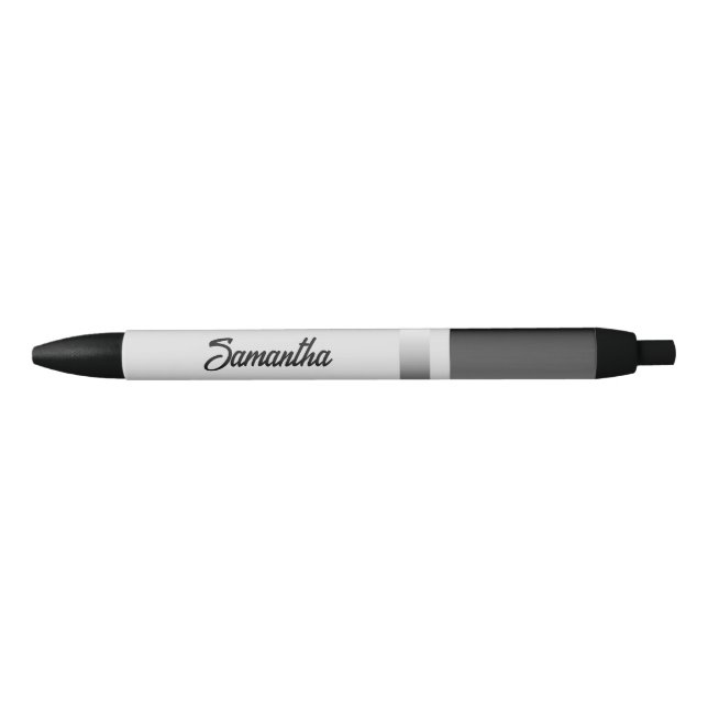 Stylo Noir Nom personnalisé bandes dégradé noir (Devant)