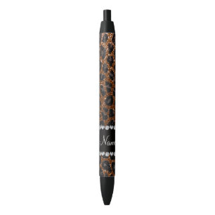 Stylo Noir Nom personnalisé chocolat parties scintillant bru