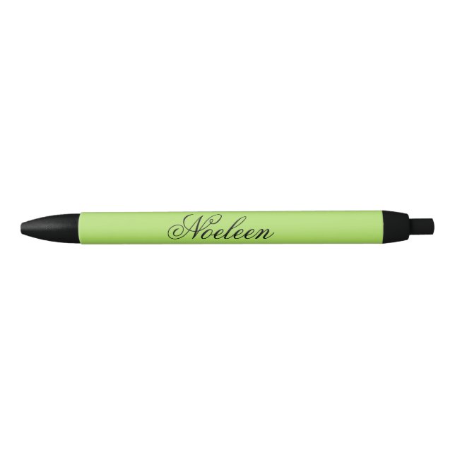 Stylo Noir Nom personnalisé couleur chaux simple (Devant)