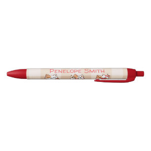 Stylo Noir Nom personnalisé des enfants mignons Manga Cartoon