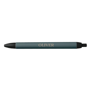 Stylo Noir Nom personnalisé moderne professionnel minimaliste