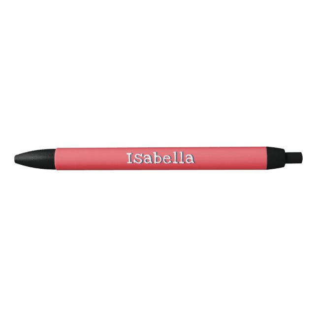 Stylo Noir Nom Personnalisé Pastèque Rouge Chic Tendance Mign (Devant)