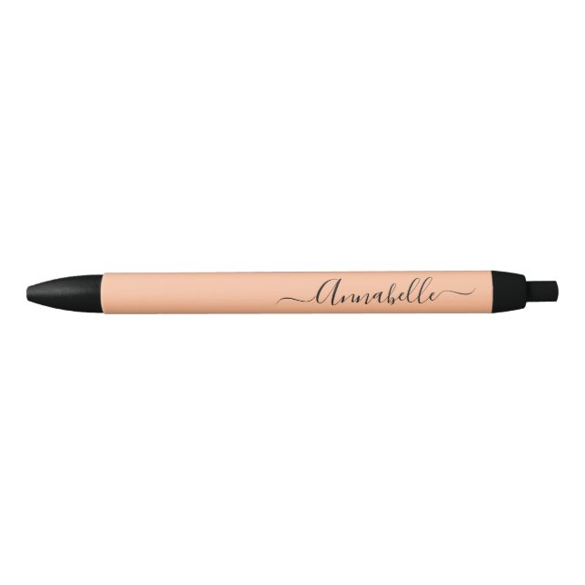 Stylo Noir Nom personnalisé Peach (Devant)