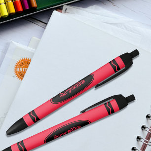 Stylo Noir Nom personnalisé Scarlet Rouge Crayon Noir Encre