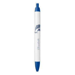 Stylo Noir Nom sautant d'illustration de dauphins