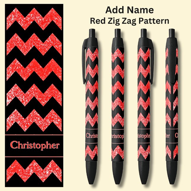 Stylo Noir Nom Zag rouge sur noir (Créateur téléchargé)