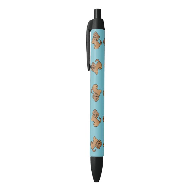 Stylo Noir Norfolk Terrier rouge (Haut (Vertical))