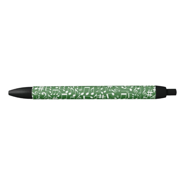 Stylo Noir Notes de musique blanches dansantes Amateurs de mu (Devant)