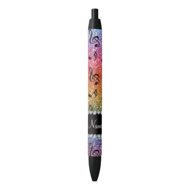 Stylo Noir Notes lumineuses nommées faites sur commande de (devant Vertical)