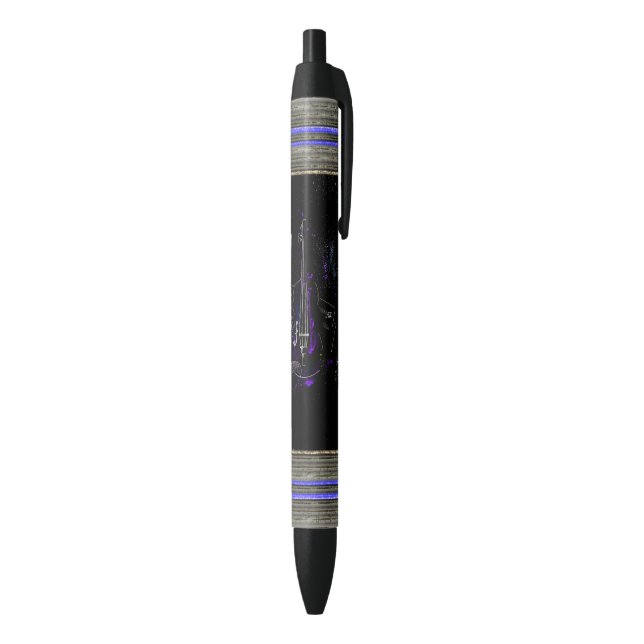 Stylo Noir Notes musicales et contrebasse (Bas (Vertical))