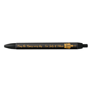 Stylo Noir Notre-Dame de Fatima couronne