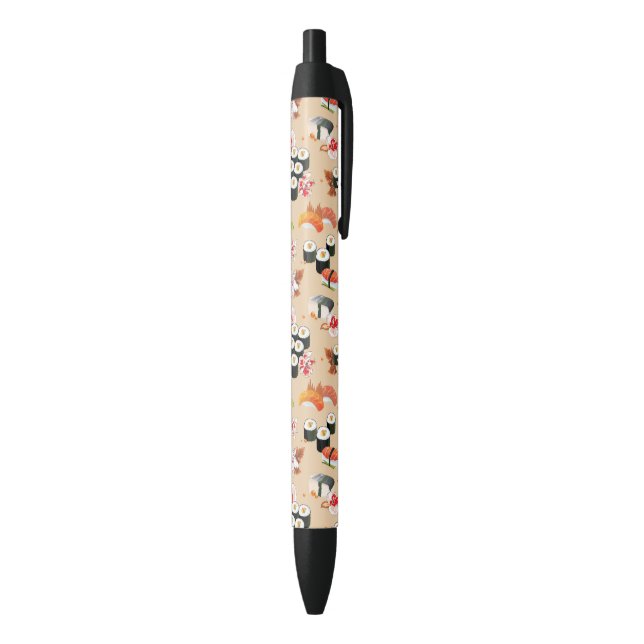 Stylo Noir Nourriture japonaise : Motif 3 de sushi (Bas (Vertical))