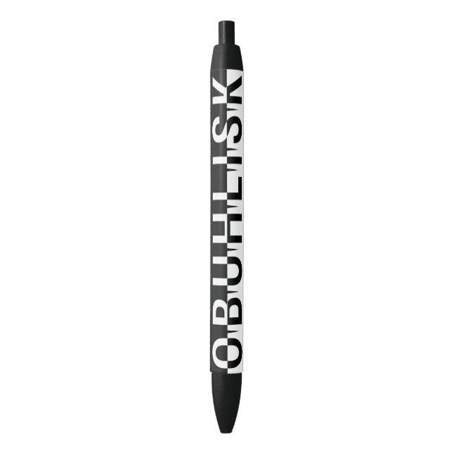 Stylo Noir OBUHLISK Spike Étiquette BLANC (devant Vertical)