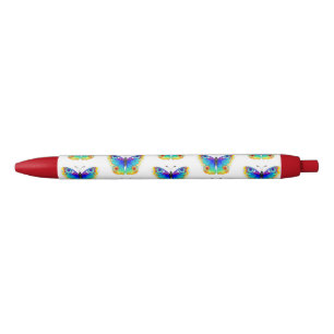 Stylo Noir Oeil de paon arc-en-ciel