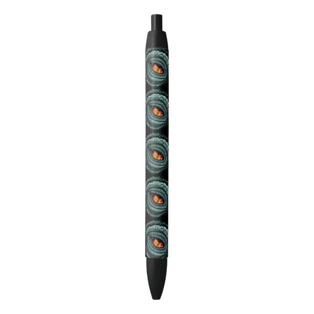 Stylo Noir Œil de prédateur reptile primal (devant Vertical)