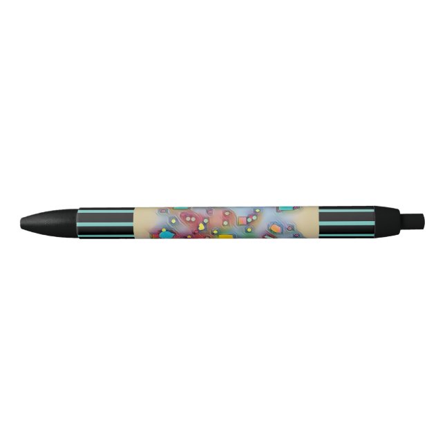 Stylo Noir Oeuvre Abstraite (Devant)