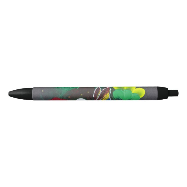 Stylo Noir Œuvre d'art faite main - Papillon Bolssom (Devant)