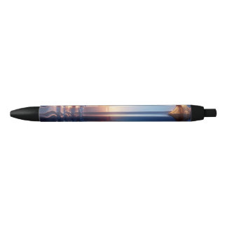 Stylo Noir Œuvre d'art murale Épée de coucher de soleil mysti