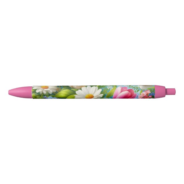 Stylo Noir OEuvre florale/printanière (Devant)