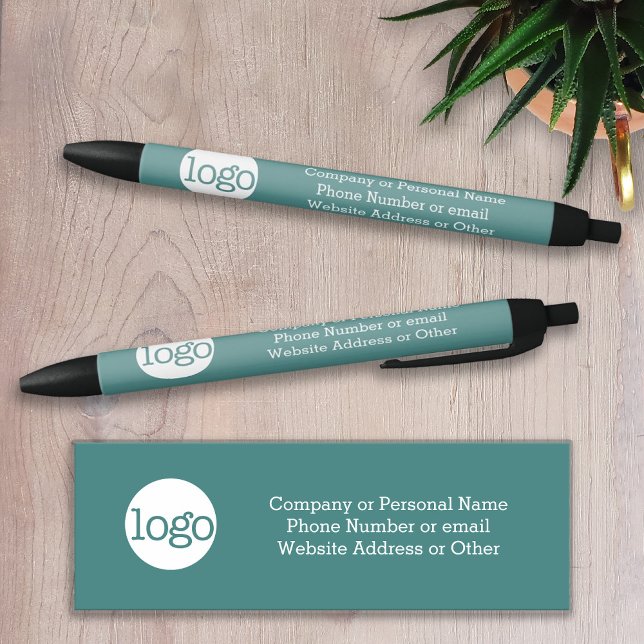 Stylo Noir Office Business Logo 3 lignes Texte pouvant modifi (Créateur téléchargé)