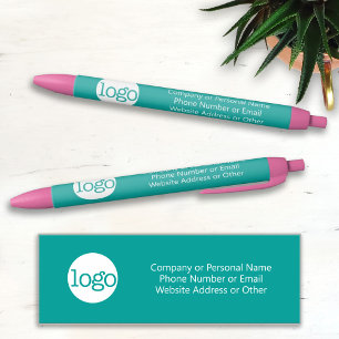 Stylo Noir Office Business Logo & Text CAN EDIT AQUA -