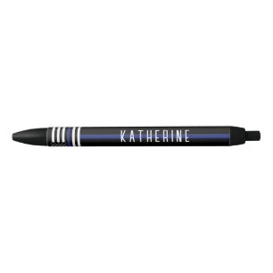 Stylo Noir Officier De Police De Ligne Bleue Mince Départemen