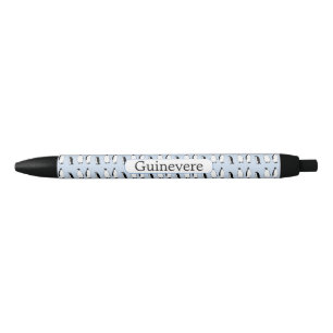 Stylo Noir Oiseau de Penguin Bleu Animal Polar Hiver Personna