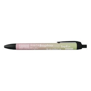 Stylo Noir Ombre nommé personnalisé de menthe de rose