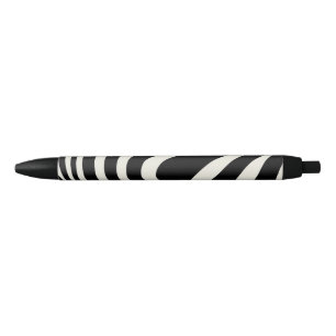 Stylo Noir Ondes de style rétro noir et blanc