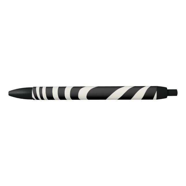 Stylo Noir Ondes de style rétro noir et blanc (Devant)
