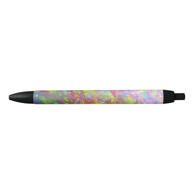 Stylo Noir Opale brésilienne arc-en-ciel tombée (Devant)