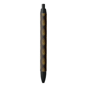 Stylo Noir Or Moderne Boho Élégant Motif d'Art Abstrait #502