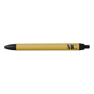 Stylo Noir Or Noir Monogramme Élégant Moderne