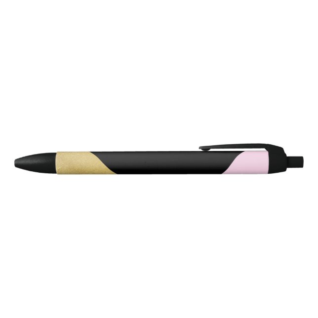 Stylo Noir Or Noir & Rose Bloc de Couleur Mod Glam Triangles (Haut)
