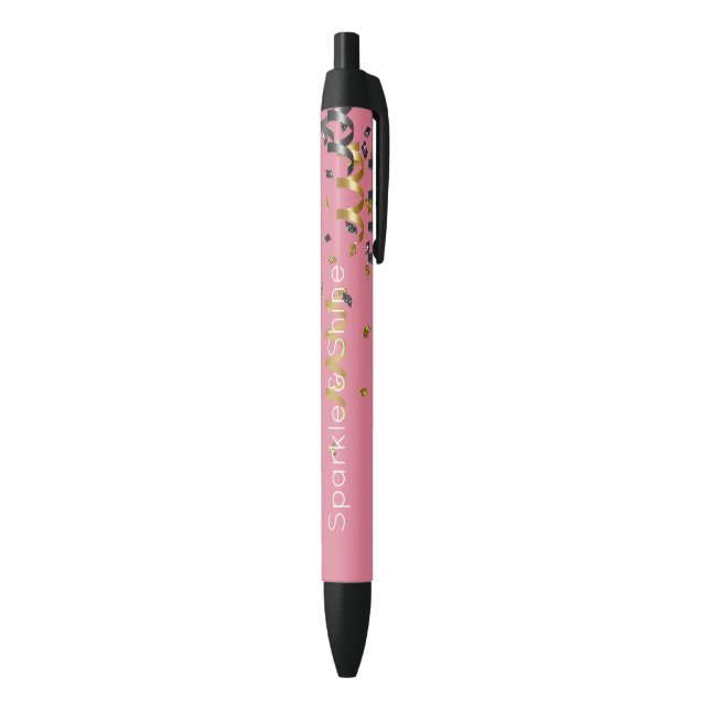 Stylo Noir Or rose confettis noir (Bas (Vertical))