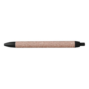 Stylo Noir Or rose de parties scintillantes brillantes