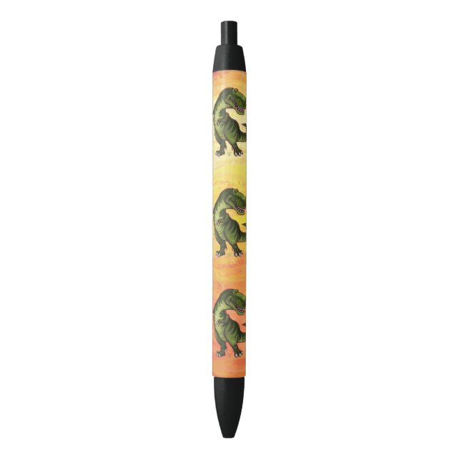 Stylo Noir Orange de motif de Rex de Tyrannosaurus (devant Vertical)